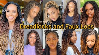 Classic Faux Locs Hairstyles | Dreadlock Hairstyles | Marley Twist Braiding Hair | Butterfly Locs