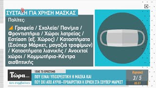 Τι ισχύει από αύριο – Που είναι υποχρεωτική η χρήση μάσκας - Τώρα ό,τι συμβαίνει 03/05/2020 |OPEN TV