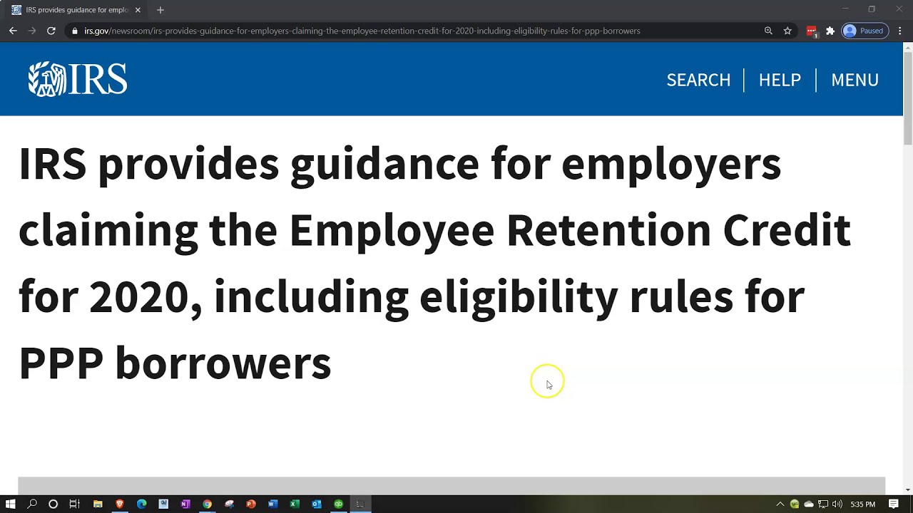 IRS Provides Guidance For Employers Claiming The Employee Retention ...