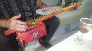 Cigarboxgeetar-Just ramblin on my Thunderbird V8 3 string geetar