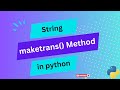 (SY) maketrans()  method in python