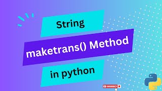(SY) maketrans() method in python