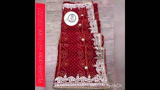 saree fabric Georgette bandhani Gota Patti work