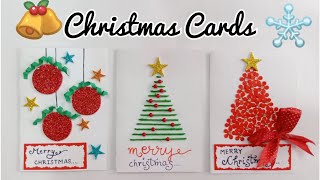 Christmas Greeting Cards/3 Christmas Cards /Handmade Christmas Card Making Ideas