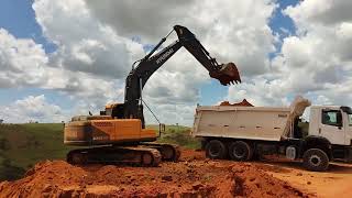 visita as escavadeiras Hyundai R225L VS em operação obra o novo lixão em Colatina ES.