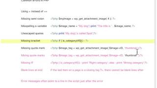 0803 Common PHP Errors