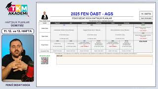 2025 ÖABT   AGS ÜCRETSİZ HAFTALIK PROGRAM (11 12. ve 13.Hafta)