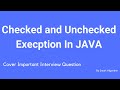 Exception in JAVA | Exception Handling in JAVA | Checked vs UnChecked Exception in JAVA