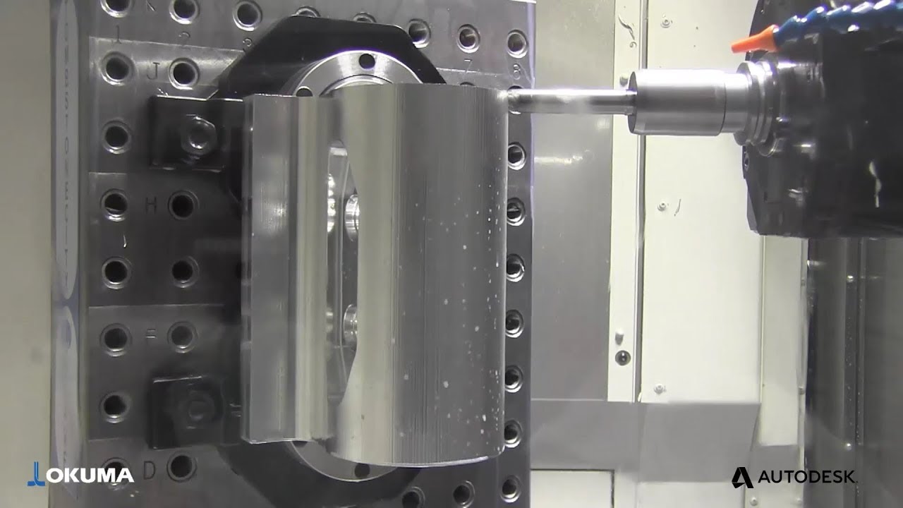 4-Axis CNC Machining With Autodesk PowerMill And Okuma MB-4000H - YouTube