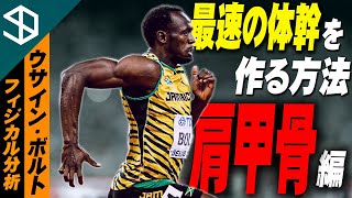 【陸上100ｍ ウサイン・ボルト】家でゴロゴロすると肩甲骨がめっちゃ動いて足が速くなるメカニズムとそのトレーニング方法【YouTube体育大学 フィジカル分析 】