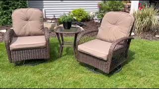 Review of Joyside Patio Swivel Rocker Wicker Chairs