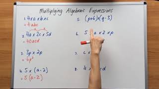 Multiplying algebraic expressions