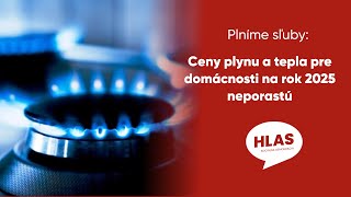 Plníme sľuby: Ceny plynu a tepla pre domácnosti na rok 2025 neporastú