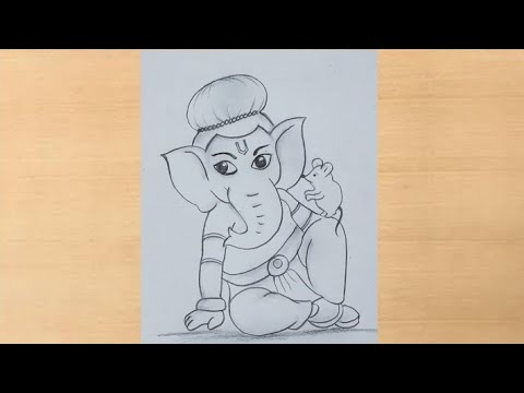 Pencil Drawing Of Baal Ganesha / Easy Baal Ganesh Drawing / Lord ...