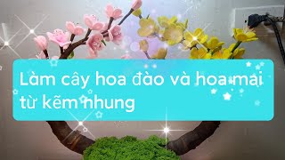 Cách Làm Cây Hoa Đào Ghép Hoa Mai Bằng Kẽm Nhung | Hướng Dẫn Tự Làm Trang Trí Tết Độc Đáo