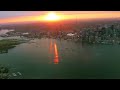 toronto island sunset aerial