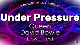 Queen \u0026 David Bowie - Under Pressure (LOWER KEY -5) (KARAOKE VERSION) (KEANE COVER)