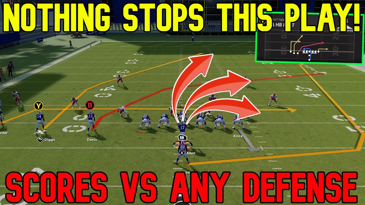 ⚠️RARE UNSTOPPABLE GLITCH PLAY⚠️ Scores Vs Any Defense In Madden NFL 22 ...