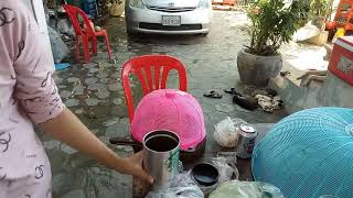 របៀបធ្វើប្រហុកអាំង Cook Prohok Ang,/Prohok Ang/Cambodia Roasted Fermented Fish Paste with Pork