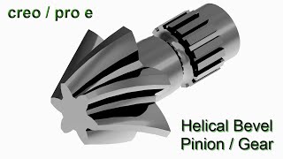 Creo Tutorial#10 | Design of Helical Bevel Gear / Pinion.