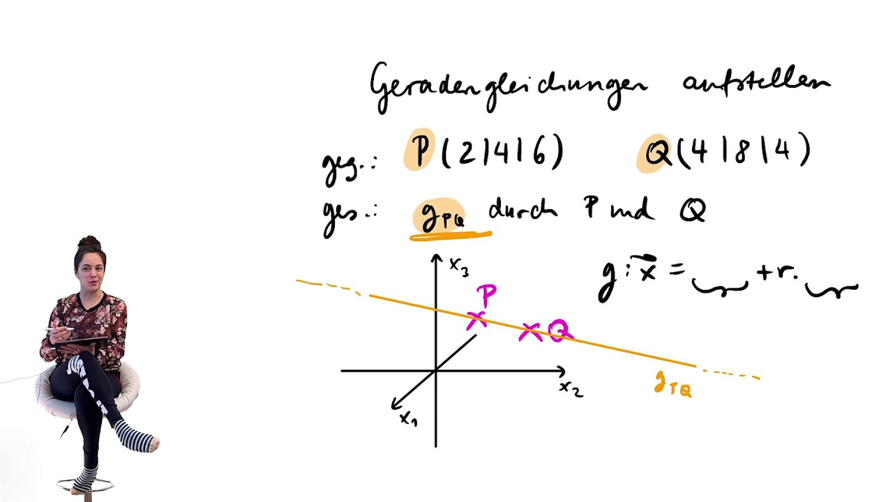 Vektorrechnung Im Abi | Geradengleichung Durch Zwei Punkte Aufstellen ...