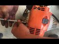 how to replace the throttle cable on a stihl fs90r trimmer weedeater