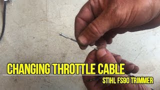 How to Replace the throttle cable on a Stihl FS90R Trimmer Weedeater