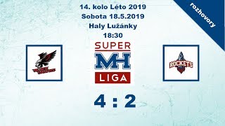 MH Superliga (14.kolo Léto 2019) Blackhawks vs Rockets 4:2 - rozhovory