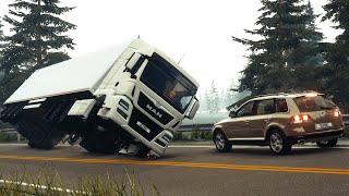 BeamNG Drive - Realistic Rollover Crashes #2