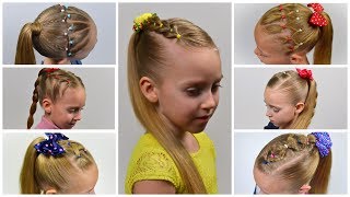 7 Easy Everyday Hairstyles ★ PIGTAILS \u0026 ELASTICS (Easy little girl hairstyles #24) #LGH