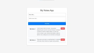 My Notes App Using HTML, CSS and JavaScript with Source Code