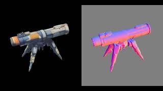 Quad-Leg Rocket Launcher | Futuristic Low Poly 3D Model