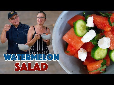 Watermelon, cucumber and feta salad