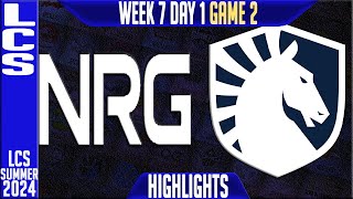 NRG vs TL Highlights Game 2 | LCS W7D1 Summer 2024 | NRG vs Team Liquid Week 7 Day 1