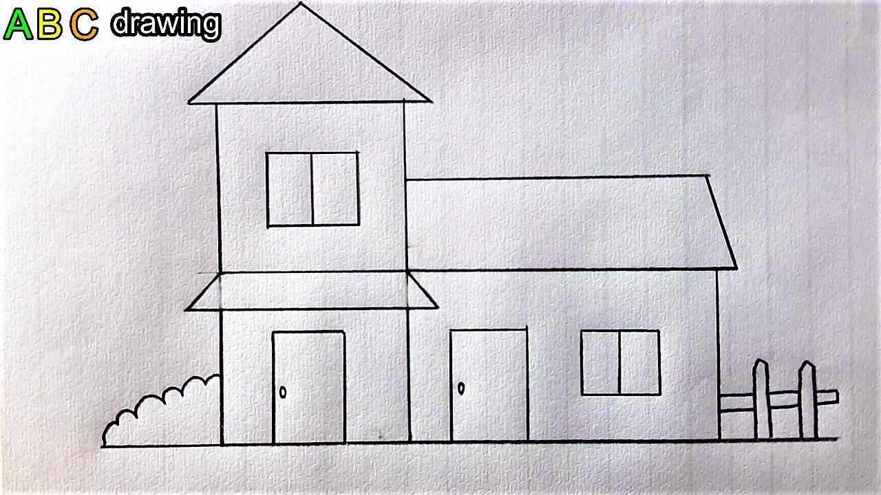 House Drawing Easy And Beautiful House Drawing Pencil Drawing