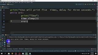 How to print a string five times, delay three seconds in Python