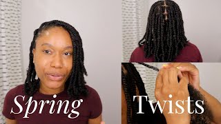 Doing Spring Twists For The First Time! (Hair Prep & Styling Techniques) | Beginner Friendly!