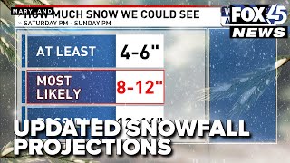 An updated snow forecast for Maryland's weekend