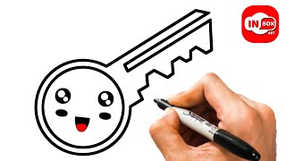 How To Draw Key Easy Step By Step | Drawing Key Easy | inbox art