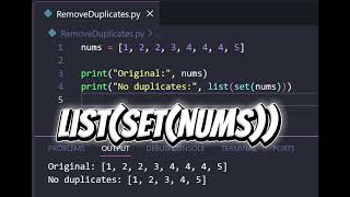 The EASIEST Way to Remove Duplicates in Python (1 Line!)