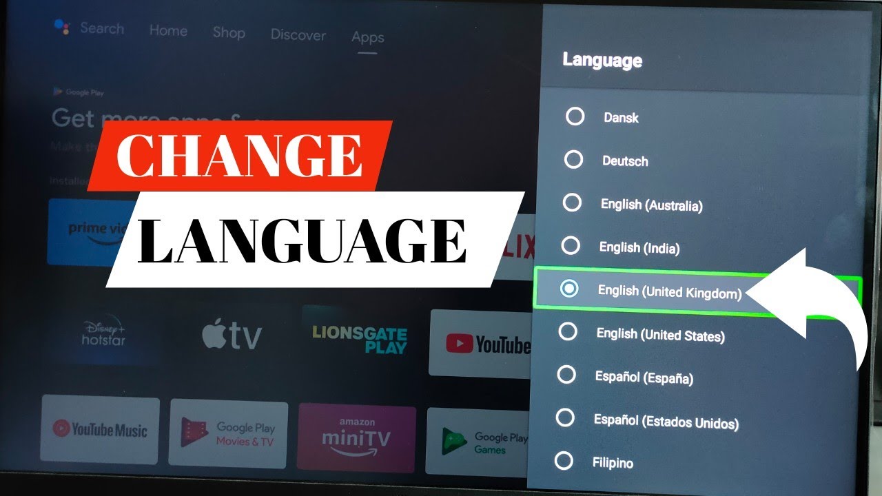 How To Change Language In Acer Android Smart Tv Youtube