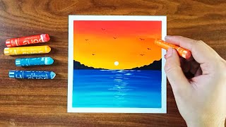 Nature Drawing | Oil Pastel drawing for Beginners - Step by step tutorial | menggambar