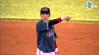 20130827 CPBL 桃猿VS象 3下 蔡明覺在尚未暫停離開壘包遭刺殺