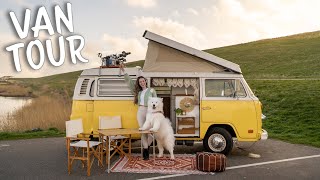 VAN TOUR | Beautiful Vintage Bus Converted to a Tiny Home for -Time VAN LIFE