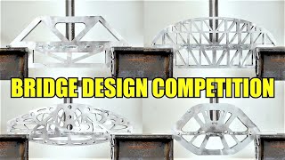 Which is the Strongest Steel Bridge?  Hydraulic Press Test! VOL 3