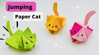 How To Make Origami Jumping Paper CAT Toy For Kids / paper craft / Paper Craft Easy / KIDS crafts
