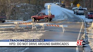 Police warn drivers not to go around barricades