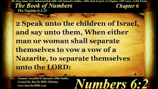 Numbers Chapter 6 - Bible Book 04 - Holy Bible Audio Text - King James Read Along Bible