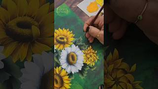 ✨️🔴 AMAZING Sunflower 🌻 💛  Painting Using Acrylics #shortsfeed