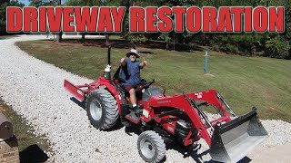 Smoothing Gravel Driveway with Mahindra Tractor!